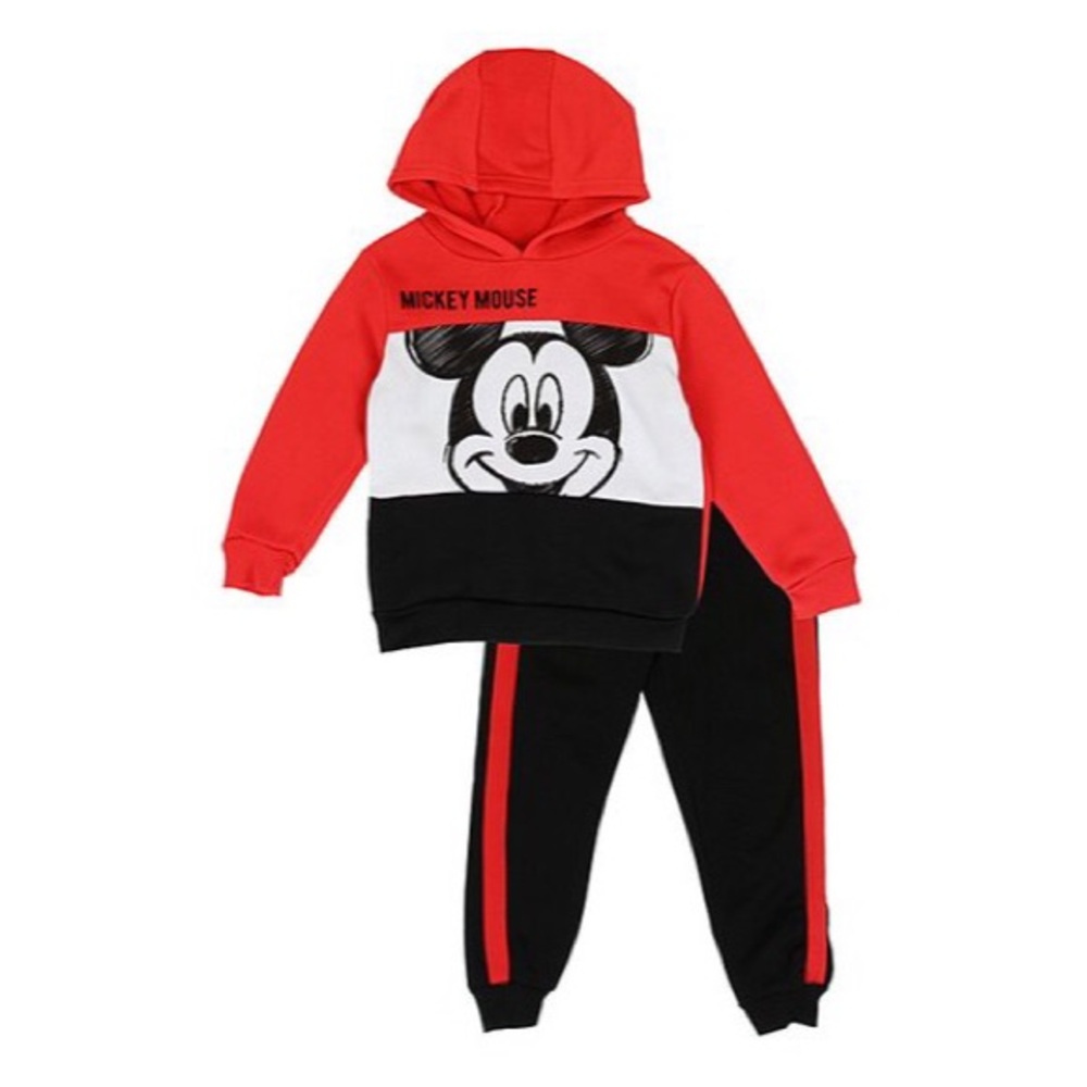 Disney Jr Mickey Mouse Hoodie 2-Piece in Red & Black & Size 12 Months New w/Tag - Picture 1 of 7